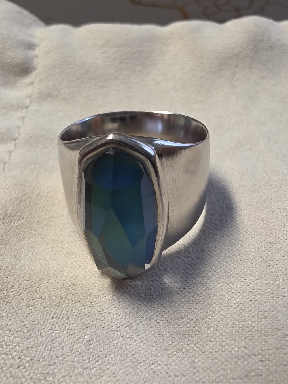 Kendra Scott Mood Ring In Silver Sz 8 - Picture 4 of 8